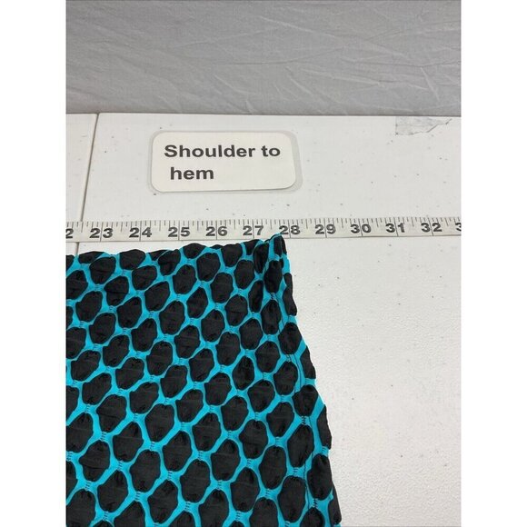 IC BY CONNIE K Black and Blue polka dot Tunic Top-Size M‎ trapeze swing long slv - Picture 7 of 10